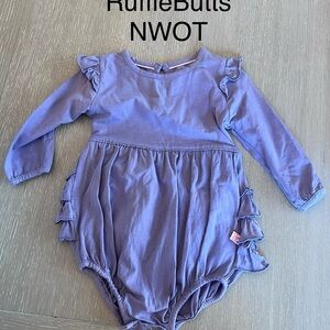 RuffleButts Purple Long Sleeve Romper